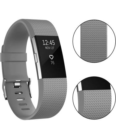 Buy Tobfit Replacement Silicone Sports Bracelets for Fitbit Charge 2 - 2-Pack Black & Gray | Durable & Comfortable Fitness Bands - Buy Online on GoSupps.com
