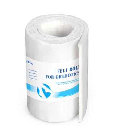 Pllieay Felt Rolls with Adhesive Backing Orthopedic Felt Roll 1/4" Thick 6" x1.1yd Quality Wool Rayon Blend for Provide Cushioning and Support in Pain Foot