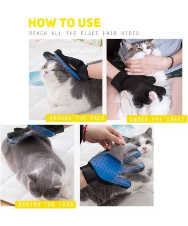EJG Pet Grooming Gloves with Hair Removal Brush - Deshedding and Dematting Tool for Dogs, Cats, and Horses - Long & Short Fur - 1 Pair - Buy Online on GoSupps.com