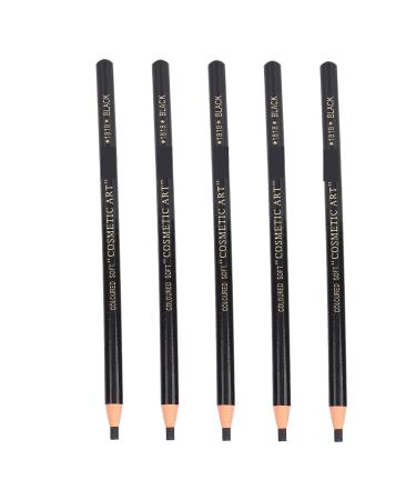 5 Pack Eyebrow Pencils for Improving Drawing Efficiency Flat Tip Pencil Sharpener for Home Use (Black Eyebrow Pencil)