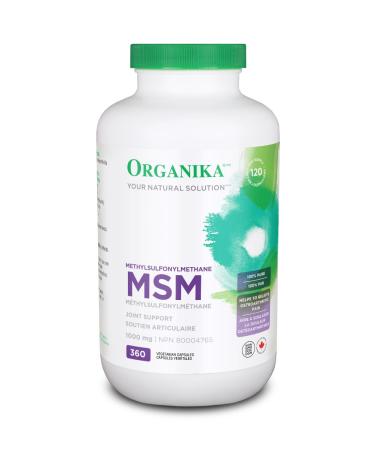 Organika MSM- Joint and Inflammation Support- 360 vcaps Unflavored 360 Count (Pack of 1)