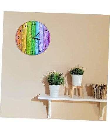Zerodeko Color Wood Grain Wall Clock Yellow Bathroom Decor 3d Clock Shower Clock Retro Clock Mute Hanging Clock Colorful Wall Clock Wooden Clock Household Acrylic Wall Hanging - Buy Online on GoSupps.com