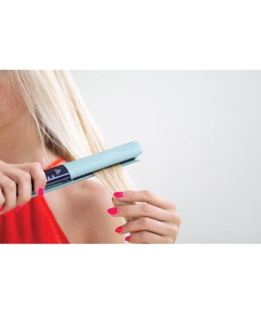 Cosmopolitan Flat Iron Hair Straightener - Portable Dual Voltage Ceramic Plates Fast Heat Up 5-Temp Control Perfect for All Hair Types - Blue & Silver - Buy Online on GoSupps.com