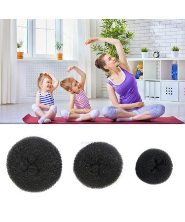 3-Piece Donut Hair Bun Maker Set with Elastic Bands & U-Shape Hairpins - Perfect for Girls & Women - Black - Buy Online on GoSupps.com