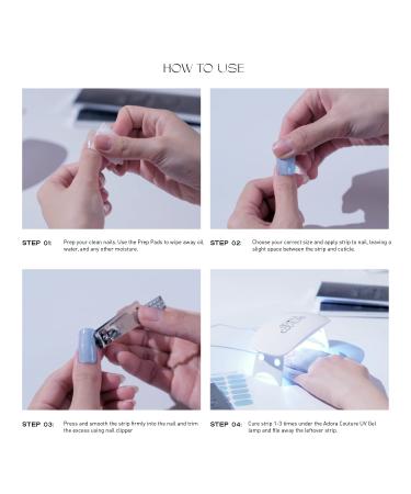 Adora Couture Semi Cured Gel Nail Strips - Pink & White Sparkle Manicure | Press On Nails for Women - Home Salon Kit (Sweetie Pie) - Buy Online on GoSupps.com