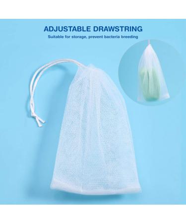 Healifty 20Pcs Exfoliating Mesh Soap Saver Bags - Handmade Bubble Foam Net for Longer-Lasting Soap | White - Buy Online on GoSupps.com