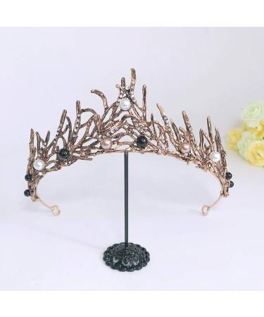 Lurrose Vintage Baroque Crown Tiara for Brides | Rhinestone Pearl Headband | Elegant Wedding Headdress - Buy Online on GoSupps.com