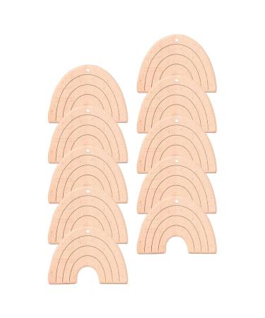Amagogo 10x Beech Wood Baby Chew Toys Wooden Teething Rainbow Shape Molar Rod for