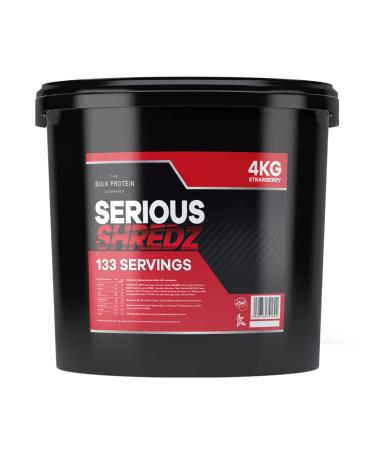 The Bulk Protein Company Serious Shredz Diet Whey Protein Powder Contains L-Carnitine L-Tartrate and Green Tea Extract Supports Lean Muscle Growth 4kg (Strawberry) 133 Servings Strawberry 4 kg (Pack of 1)
