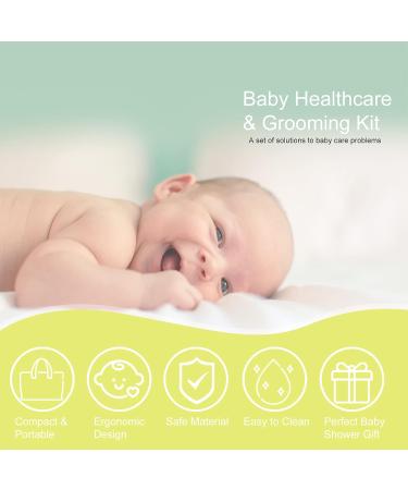 Joyeee 8pcs Baby Grooming Kit - Portable Baby Care Set with Storage Case - Healthcare Essentials for Newborns - Yellow - Buy Online on GoSupps.com
