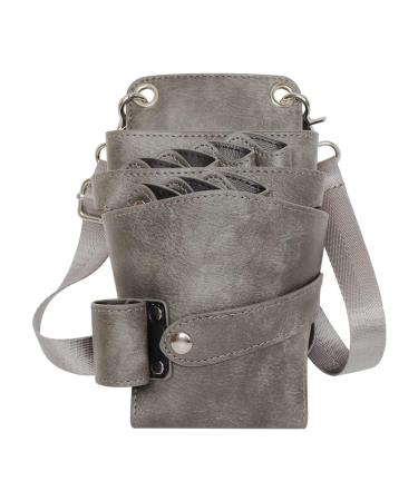Niaoszhex Hairdressing Belt Bag Hairdressing Tools Waist Belt Bag Scissor Bag Haircut Hairdresser Tools Bag with Adjustable Shoulder Strap for Combs Razors Shears Clips (LQ-252 Grey) LQ252 Grey