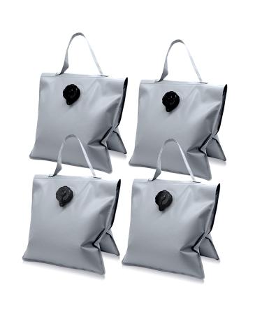 4 Packs Heavy Duty Water Saddlebag Design Sandbag for Photography Empty Water Weight Bags for Photo Video Studio Stand Light Stand Backyard Outdoor Patio Sports(Gray) (White)