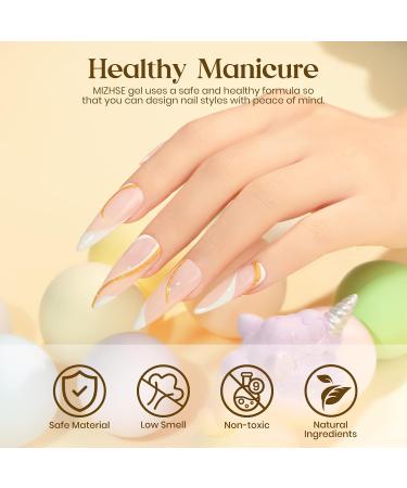 MIZHSE Nail Art Gel Liner Polish Set UV Gel Nail Polish 4 Colours Nail Art Kit French Manicure Gel Polish For DIY Nail Studio Black White Nail Polish Glitters Nail Art Gel 7ml*4 - Buy Online on GoSupps.com