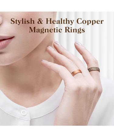 Lymphatic Drainage Copper Rings for Women - Magnetic Detox Ring Gift | Pure Copper Jewelry (Vintage Flower Design) - Buy Online on GoSupps.com