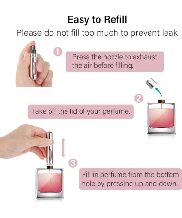 Saiveina 5ml Mini Perfume Atomizer Bottles - Refillable Spray Pump Case for Travel (4 Pack) - Pink, Silver, Gold, Black - Buy Online on GoSupps.com