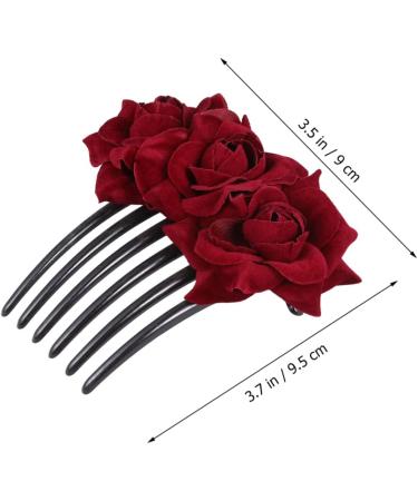 DOITOOL 1pc Hair Pin Clips Combs Slide for Wedding Womens Pearl Barrettes for Women Pearl Hair Pin Wedding Comb Bridal Headpiece Hair Barrettes Rose Hair Comb Accessories Miss Flowers - Buy Online on GoSupps.com