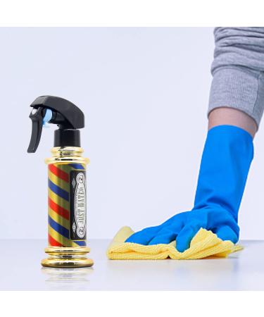 Barber's Pole Style Hair Spray Bottle 6.76 fl oz - Pack of 2 Gold Fine Mist Sprayers for Hair Styling, Hairdressing, Cleaning Solutions, and Plants - Buy Online on GoSupps.com