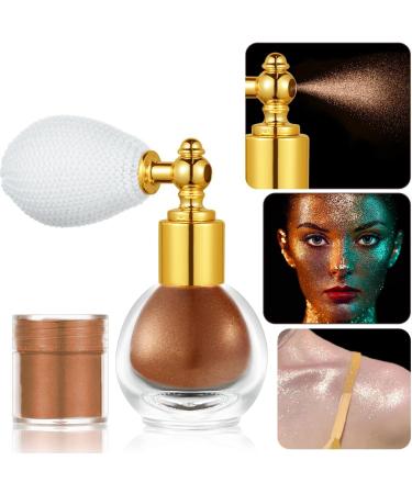 AOOWU Shimmering Glitter Powder Spray - Sparkling Body & Hair Highlighter Loose Powder for Women - Brown - Buy Online on GoSupps.com