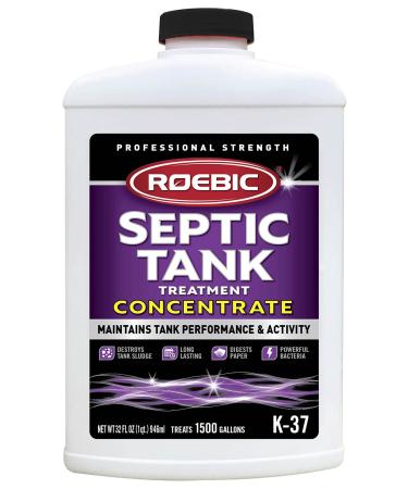 Roebic K-37-Q-C1500-4 Septic Tank Treatment Concentrate Safe for All Plumbing Systems, 32 oz, 16 Ounce