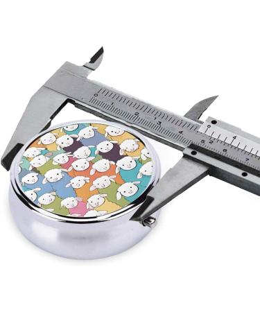 Shop Cute Colorful Sheep Cartoon Round Pill Box - 3 Compartment Travel Organizer for Vitamins & Meds - Buy Online on GoSupps.com