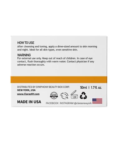 Buy CLARA S NEW YORK Brightening Vitamin C Moisturizer | Reduce Acne Scars & Dark Spots | Hyaluronic Acid | Fast-absorbing Face Cream | 50ml Made in USA - Buy Online on GoSupps.com
