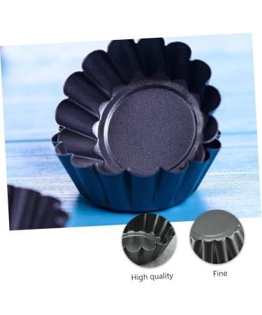 Zerodeko Flan Tart Pan 42 Pcs Cake Mold Baking Mold Wrought Iron Non Stick Iron Bake Mold 6.5x6.5x2.2cmx7pcs Blackx7pcs - Buy Online on GoSupps.com