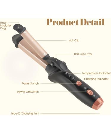 Bestauty Small Cordless Curling Iron 1 Inch - Mini 2 in 1 Hair Curler & Straightener Rechargeable Wireless Travel Tool for Short Hair (Black - Buy Online on GoSupps.com