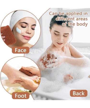 Aomig Bain ponge Africaine Net Gant de Toilette Exfoliant Eponge Douche Gommage Corps Filet de Bain Ceinture de African Net Sponge Filets Moussants ponge en Luffa pour Corps(Blanc+Marron) 2pcs-blanc+marron - Buy Online on GoSupps.com