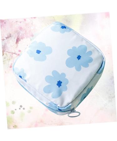 Cabilock Storage Pocket 2 Pack - Versatile Cosmetic Period & Diaper Bag for Women | Travel-Friendly Blue Floral Design - 12.5x12cm - Buy Online on GoSupps.com