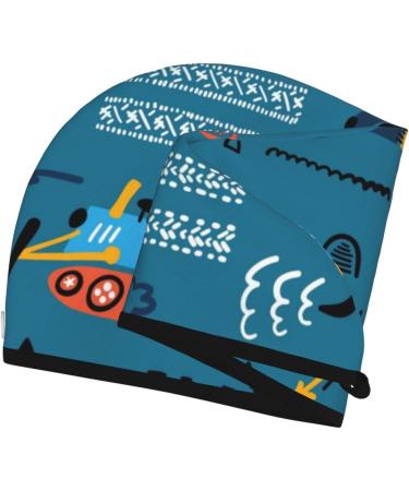Construction Trucks Microfiber Hair Towel - Super Absorbent & Quick Dry Wrap for Long Curly Thick Hair Coral Velvet Softness Perfect for Women - Buy Online on GoSupps.com