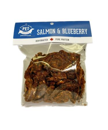 The Granville Island Pet Treatery|Dehydrated Protein Salmon & Blueberry Treat for Dogs & Cats Slowly Dehydrated Raw Single Ingredient Maintain Nurtients Vitamins Healthy Oils Made in Canada 80g Salmon & Blueberry 80 g (Pack of 1)