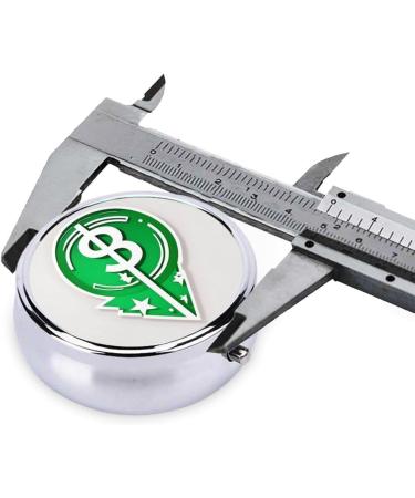 Green Hair Symbol Round Pill Box - 3 Compartment Portable Travel Organizer for Vitamins & Medication - Buy Online on GoSupps.com