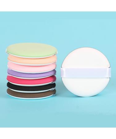 6-pack of non-latex wet and dry BB cream air cushion puff portable round sponge puff makeup tool (6.5 cm green) 1 Count (Pack of 6) Green