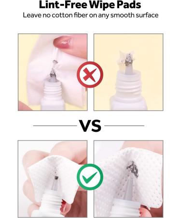 1600PCS Lint Free Nail & Eyelash Extension Glue Wipes | Soft Cotton Cleanser & Remover Pads - Buy Online on GoSupps.com