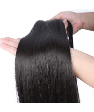 Buy Black Long Smooth Pferdeschwanz Hair Extension - 60cm Clip-In Ponytail Hairpiece | Natural Wrap Around Braid | Fast International Shipping - Buy Online on GoSupps.com
