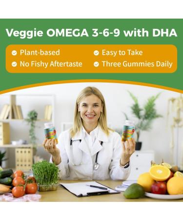 Omega Plus DHA for Adults and Kids Lemon Flavor -120 Gummies - Omega 3 6 9 and DHA - Promotes Brain & Heart Health - Veggie - 40 Servings (1) - Buy Online on GoSupps.com