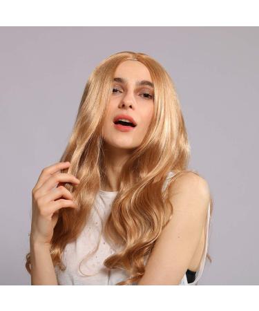 Shop Stunning Long Gold Wavy Synthetic Wig for Women | Retro 60s 70s 80s Curly Cosplay Hair - International Shipping Available - Buy Online on GoSupps.com