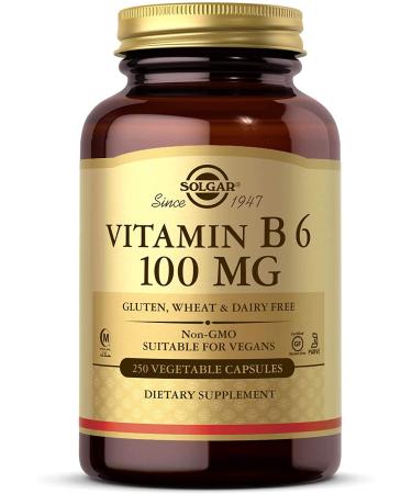 Solgar Vitamin B6 100 mg 250 Vegetable Capsules