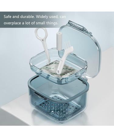 Portable Denture Cleaning Box | Prostheses Storage Container & Holder for Braces Aligners - Blue - Buy Online on GoSupps.com