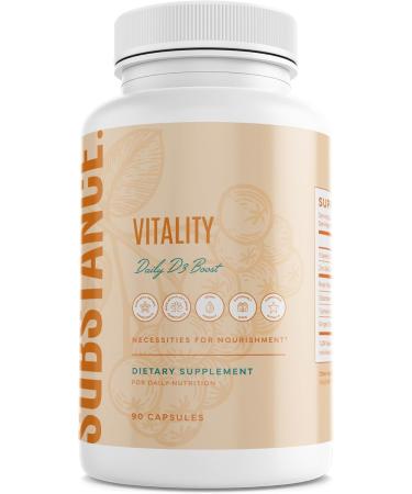 SUBSTANCE. Nature s Vitality Daily D3 Boost Supplement - Vitamin D3 Zinc Elderberry Turmeric & Ginger - Immune Support & Bone Health - 90 Capsules