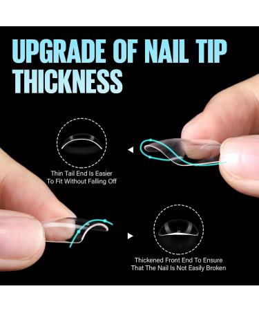 Tomicca 504 Piece Square Artificial Nail Tips - Full Cover Gel Tips for DIY Nail Art & Nail Studios - 12 Sizes French Short Tips - Buy Online on GoSupps.com