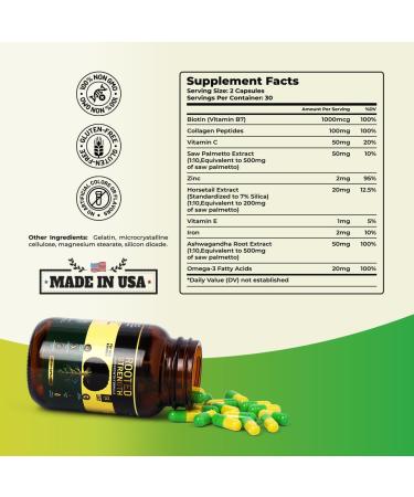 Rooted Strength Hair Growth Vitamins Hair Vitamins for Black Women & Men with DHT Blocker & Collagen Advanced Biotin for Hair Growth Women 60 Capsules 1-Month Supply for Thicker Stronger Hair - Buy Online on GoSupps.com