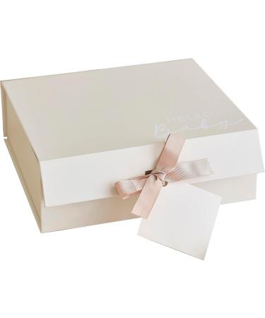 Shop Ginger Ray White Hello Baby Box - Neutral Gift with Tag & Ribbon for Baby Showers | International Shipping Available - Buy Online on GoSupps.com