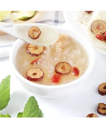 SIJIYUNLI-White Ear and Goji Berry Soup 99g/bag 3.49oz/bag no cooking for breakfast brewing a kind of semi-transparent white fungus snow fungus White Snow Fungus Mushroom Tremella Fuciformis Unbleached - Buy Online on GoSupps.com