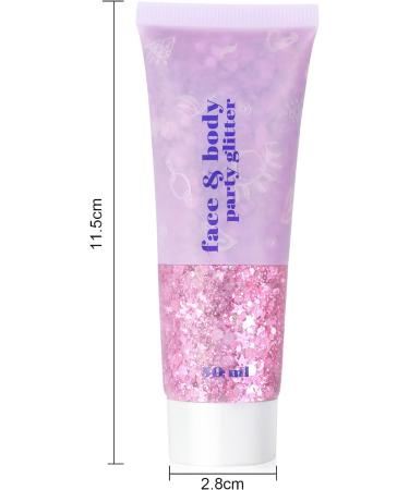 URAQT Body Glitter Gel 3Pcs - Holographic Mermaid Sequins - Chunky Cosmetic Glitter for Face, Body, Hair, Nails - Silver, Pink, White - Sparkling Festival Party Lotion - Buy Online on GoSupps.com