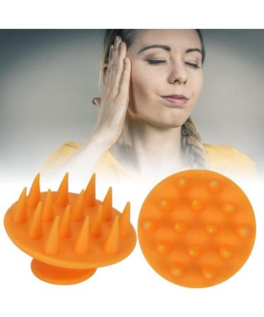 Gientan 2-Piece Silicone Head Massager & Scrubber - Dandruff Removal Shampoo Brush for Hair Growth (Wet & Dry) - Unisex Orange - Buy Online on GoSupps.com