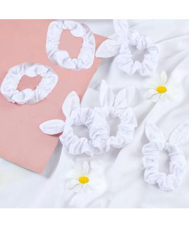 Buy 13 Stylish White Hair Tie Scrunchies - Premium Cotton Elastic Hair Ties for DIY & Everyday Use - Buy Online on GoSupps.com