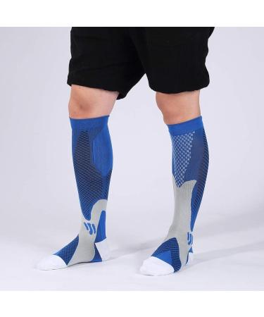 Compression Socks for Men & Women | Outdoor Sports Running & Travel - Blue 35 cm S/M - Buy Online on GoSupps.com