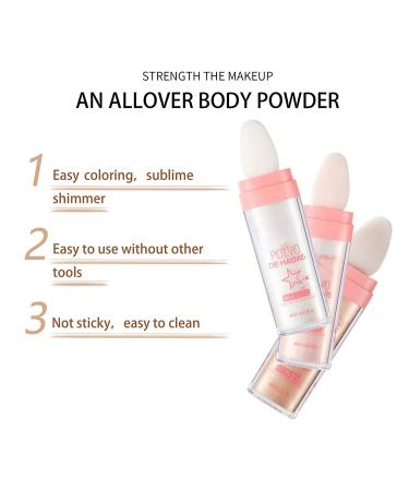 Graceice 3PCS Face Glitter Highlighter Powder Set - Gold Fairy Makeup Stick for Face, Body, Hair - Brightening & Highlighting Patting Powder - Pack of 1 - Buy Online on GoSupps.com