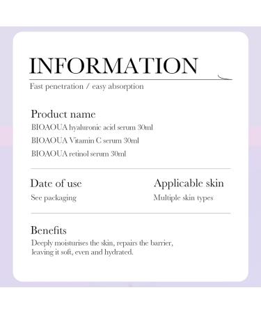 BIOAQUA 3in1 Facial Serum Combination Set Moisturizing Anti-Wrinkle Hydrating Nourishing Repair Face Skin Vitamin C Retinol Hyaluronic Acid 3x 30ml / 1fl.oz - Buy Online on GoSupps.com